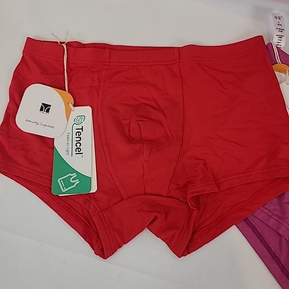 NWT Tani Boxer Trunks Tencel Modal 2 Pack Purple Red Sz S - Picture 2 of 7